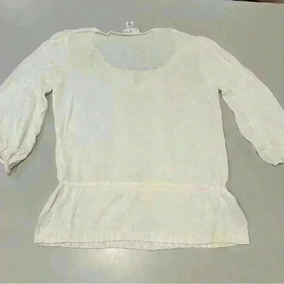 Loft Ivory Thin Sweater 3/4 Sleeves Size Medium - Picture 2 of 4